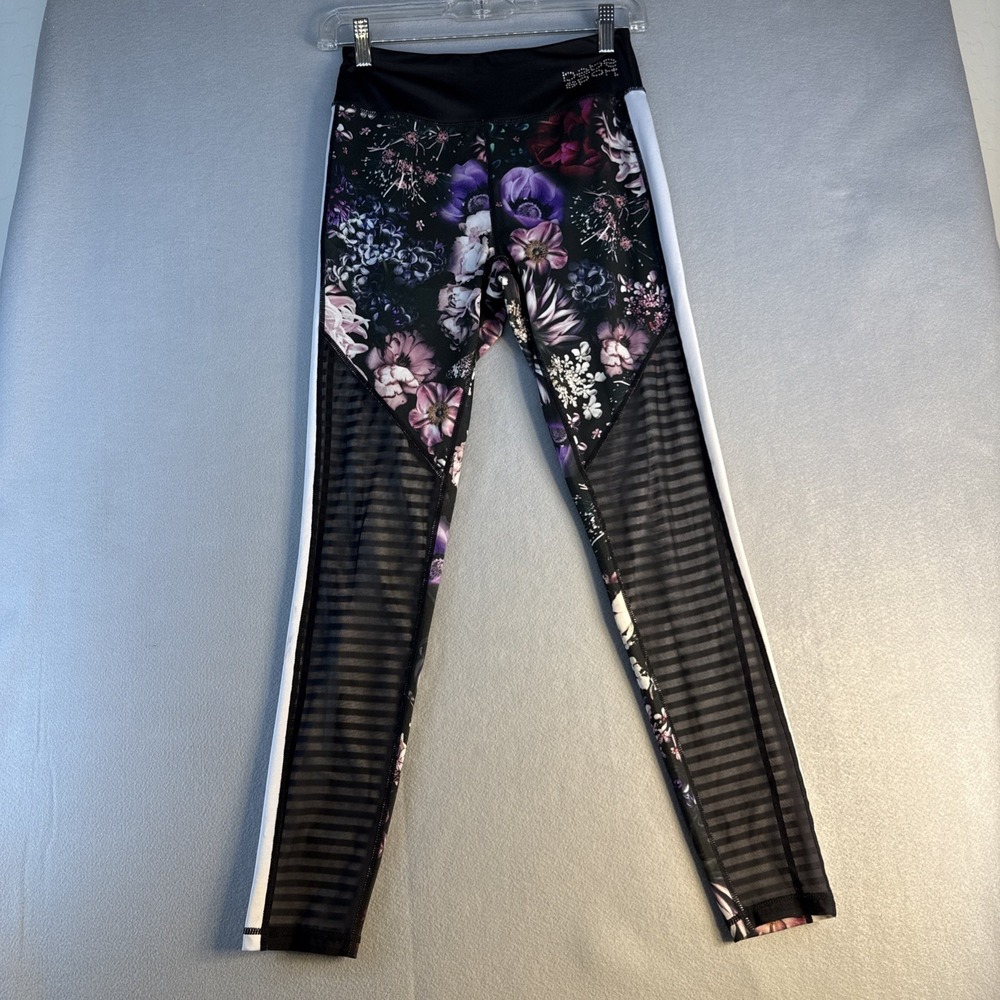 Bebe Sport Yoga Pants Size‎ Small, Multicolor, Mesh Legs, Floral Design